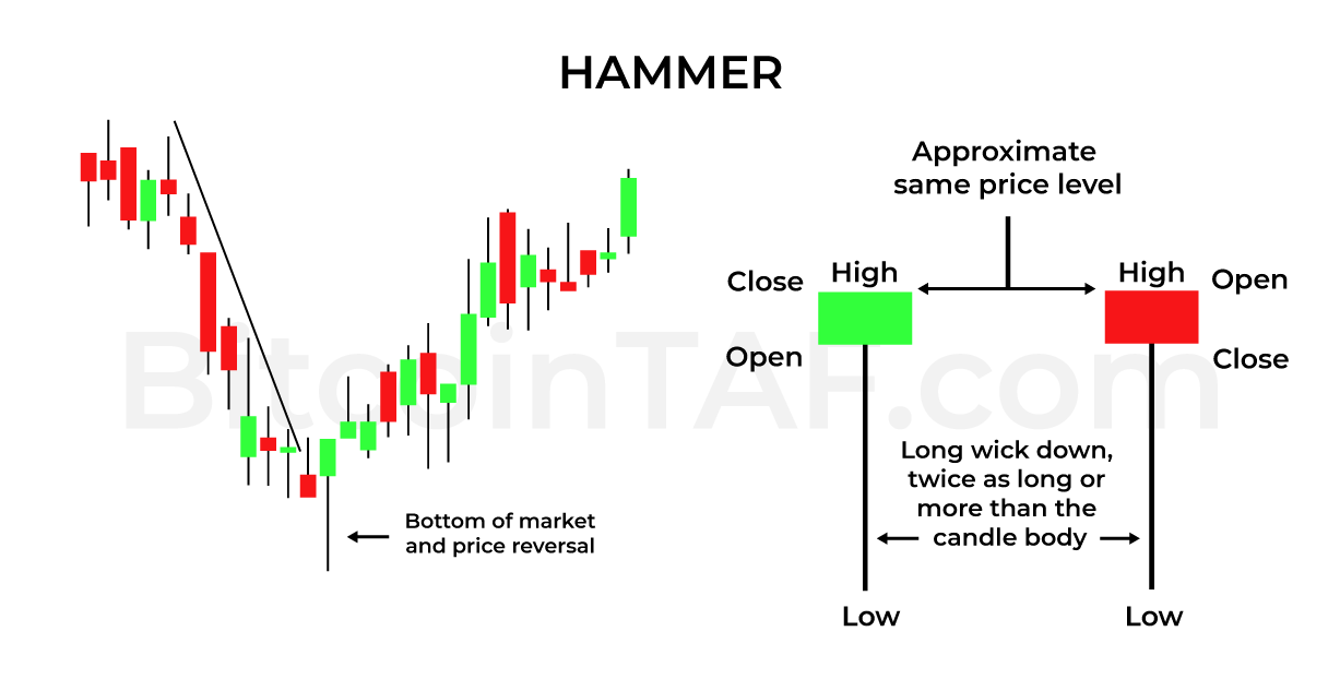 HAMMER Candlestick Chart Pattern Charts BitcoinTAF